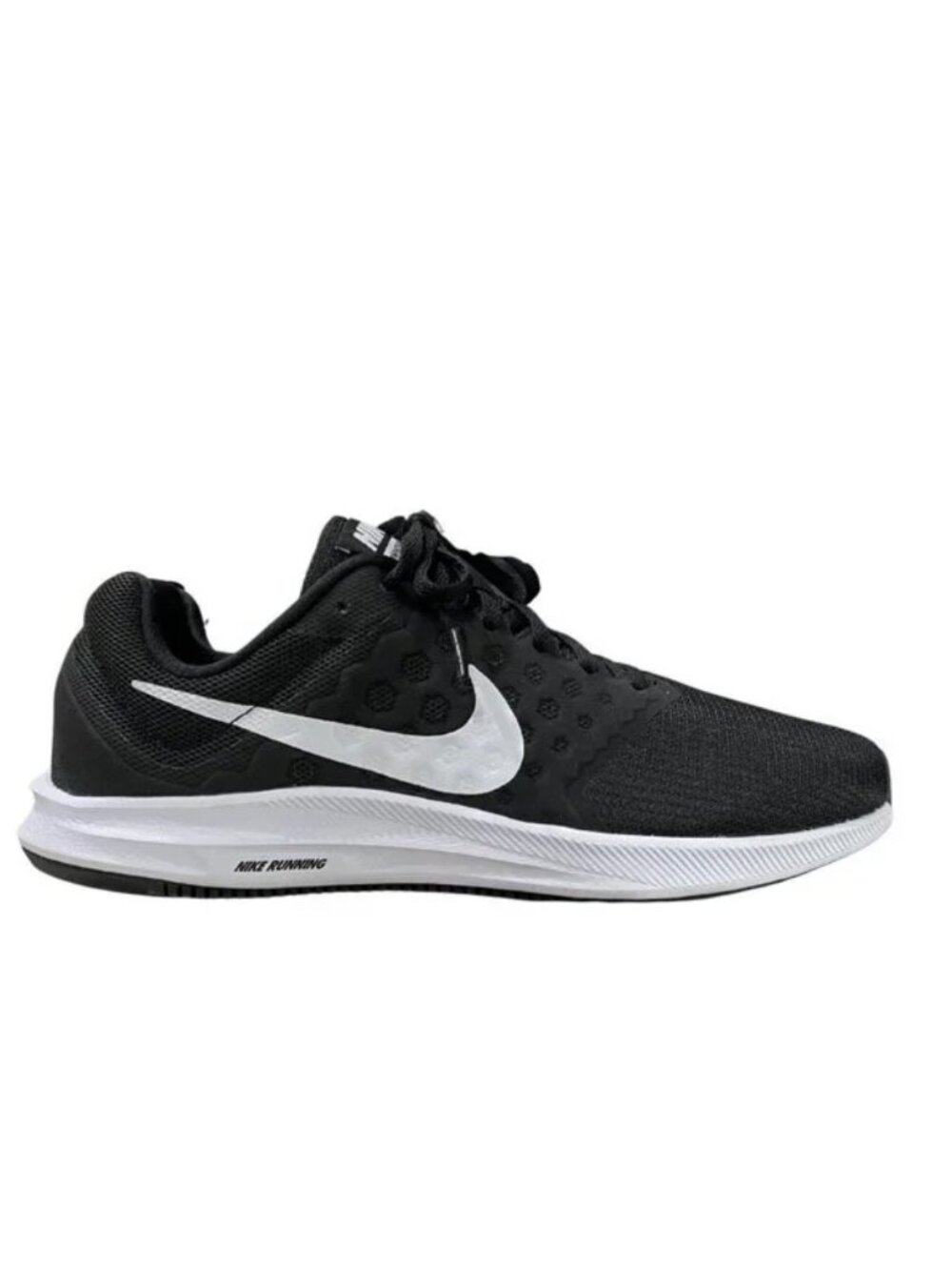 Nike Women's Downshifter 7 852466-010 Black White Lace-Up Sneaker Shoes Size 8.5